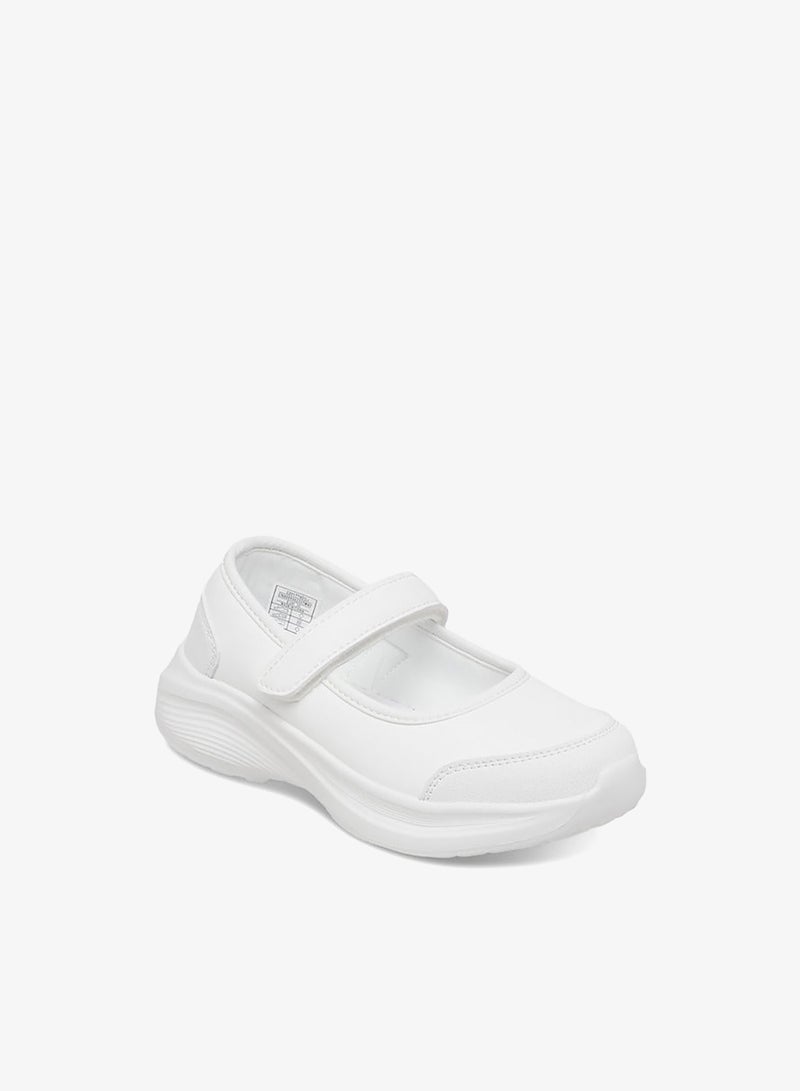 داش حذاء مدرسي بناتي بلون موحد وإغلاق بشريط لاصق - Image 2