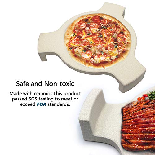 Hongso 18" Ceramic Heat Deflector Conveggtor Pizza Stone Accessories for 18" Large Big Green Egg Grill, Kamado Grills, Char-Griller AKORN Kamado, Indirect Plate Setter with 3 Legs - Image 4