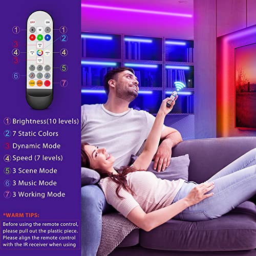Wefomey RGB Under Cabinet Lights with Motion Sensor, 6 Pre-Cut LED Strip Lights with Remote Control, Music Sync Color Changing Closet Lights, for Kitchen, Counter, Shelf, TV Backlight, Bookcase, 9.8ft - Image 4