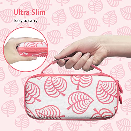 TIKOdirect Carrying Case for Nintendo Switch lite, Shockproof Portable Travel Bag with Glitter Galaxy cover, Screen Protectors and Cute Leaf Thumb Grips Caps, Animal Crossing Pink - Image 3