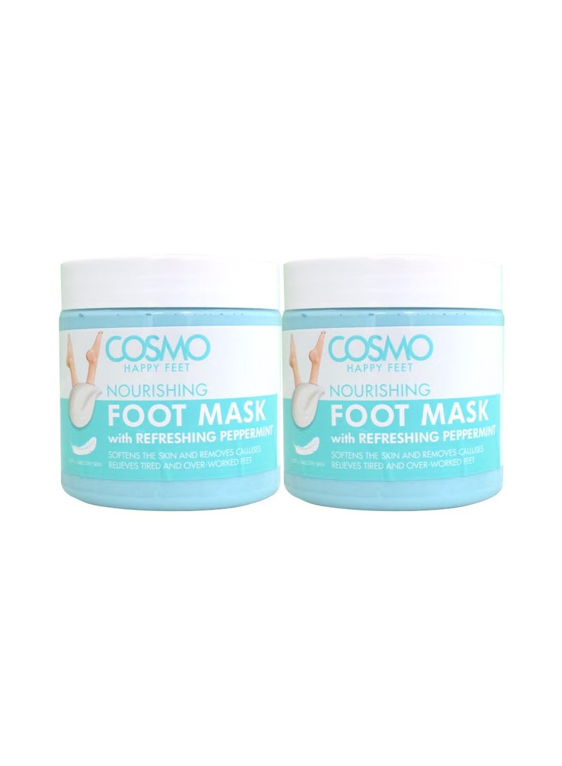 COSMO Cosmo Nourishing Foot Mask with Refreshing Peppermint 625G x 2 Special Offer - Image 1