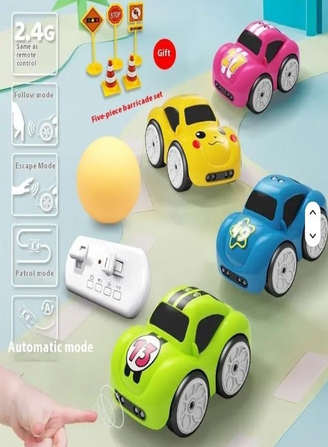 Samtop Object, Chase, and Follow Track,2.4GHz RC Cartoon Car for Kids,Educational Racing Toy for Child 3-8,4 Smart Modes: Follow - Image 4
