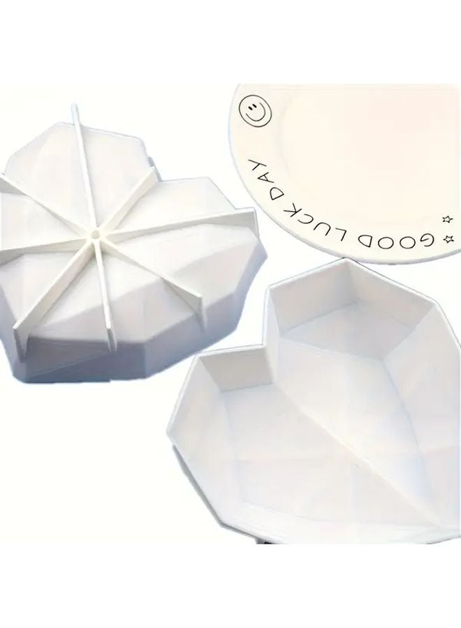 White Heart Shaped Silicone Baking Mold Non Stick Cake Pan Heat Resistant - Image 5