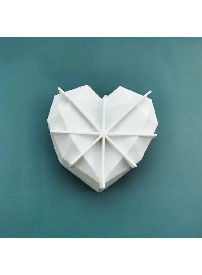 White Heart Shaped Silicone Baking Mold Non Stick Cake Pan Heat Resistant - Image 3