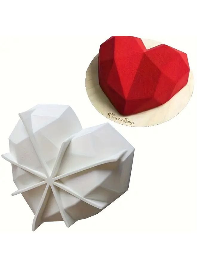 White Heart Shaped Silicone Baking Mold Non Stick Cake Pan Heat Resistant - Image 1