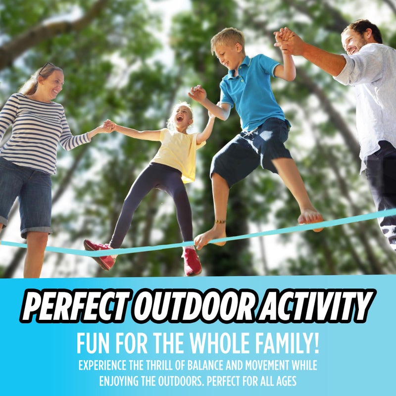 Trailblaze Complete Ninja Slackline Kit - 60ft Long Slack Line for Backyard for Kids & Adults with Ratchet Straps, Wider Tree Protectors - Slackline Kit for Ninja Warrior Obstacle Course for Kids Outdoor Playset - Image 2
