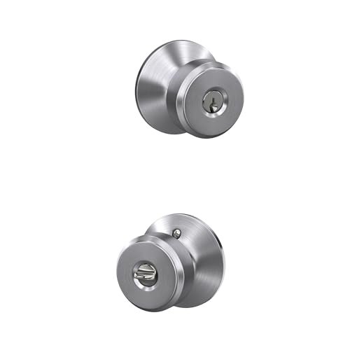 SCHLAGE F51A BWE 626 Bowery Knob Keyed Entry Lock Satin Chrome - Image 1