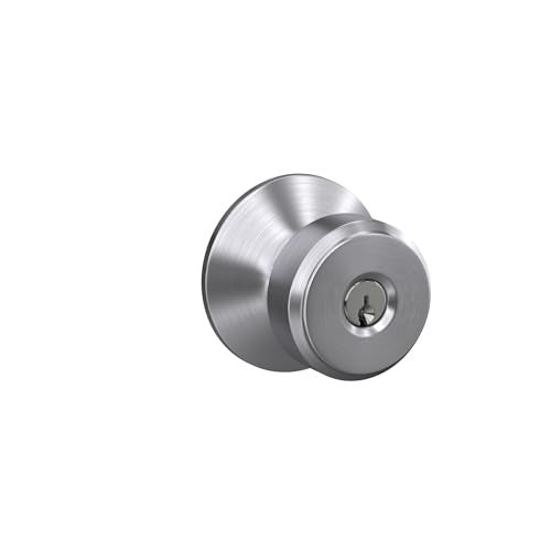 SCHLAGE F51A BWE 626 Bowery Knob Keyed Entry Lock Satin Chrome - Image 3