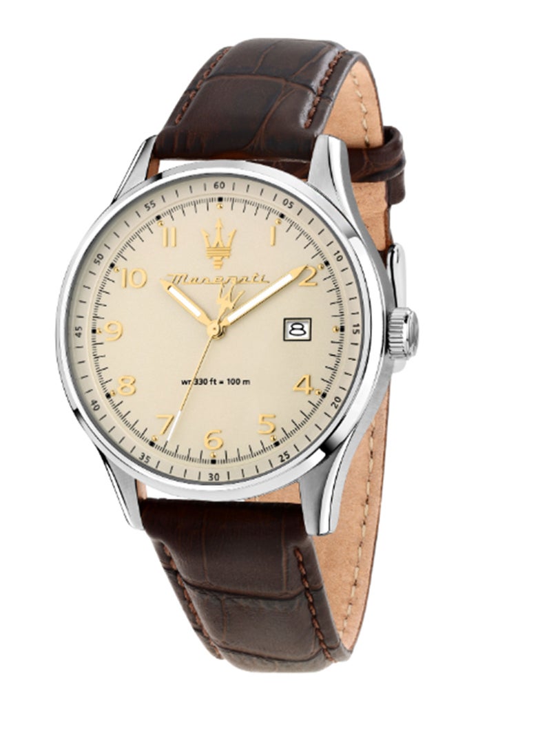 Maserati Men's Matt Dial Brown Leather Watch - 42MM - R8851124004 - Image 3