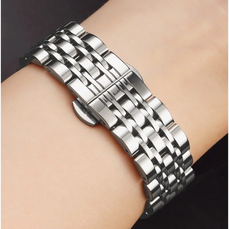 Bluejw Solid Stainless Steel Watch Band - Metal Link Straps Bracelet Clock Replacement Watchband for Men Women - Image 5