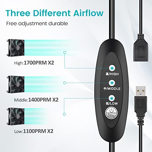 Wathai High Airflow Router Cooling Fan for Computer Cooler TV Small Box DC 5V USB Power 120mm 240mm Fan with Multi Speed Controller - Image 3