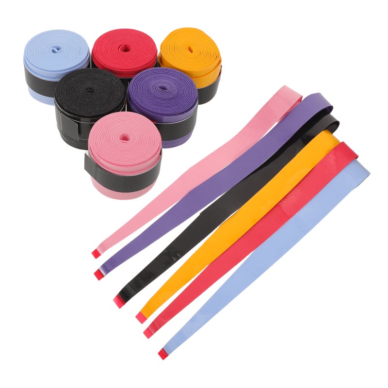 6 Pairs Tennis Racket Overgrip: Badminton Grip - Multi-Color Badminton Racket - Absorbent Tennis Overgrip Sweatband For Sports Tournaments & Training - Image 1