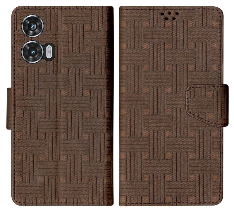 SBMS Faux Leather Flip Cover for Motorola G96 5G / Moto Edge 50 Fusion 5G / Moto G85 5G Flip Cover Case Back Cover Case with Magnatic Closure | Inbuilt Stand | Card & Money Pocket (Mat Brown) - Image 1