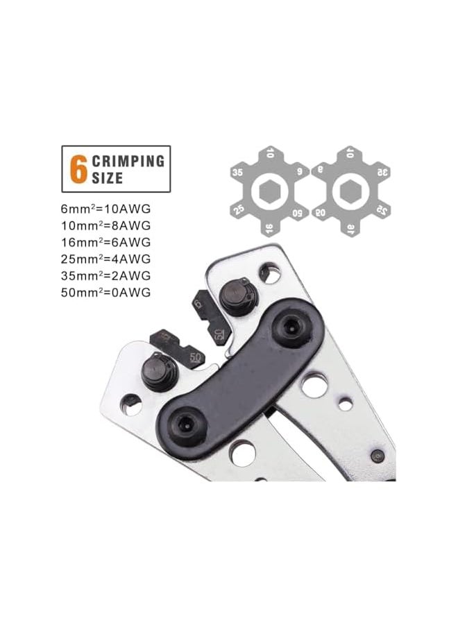 PROMASS promass Battery Cable Lug Crimping Tool, Wire Crimper Tool, Heavy Duty Crimper for Wire Lugs, AWG 10-1/0 for Heavy Duty Wire Lugs, Battery Terminal, Copper Lugs Terminals  - Image 5