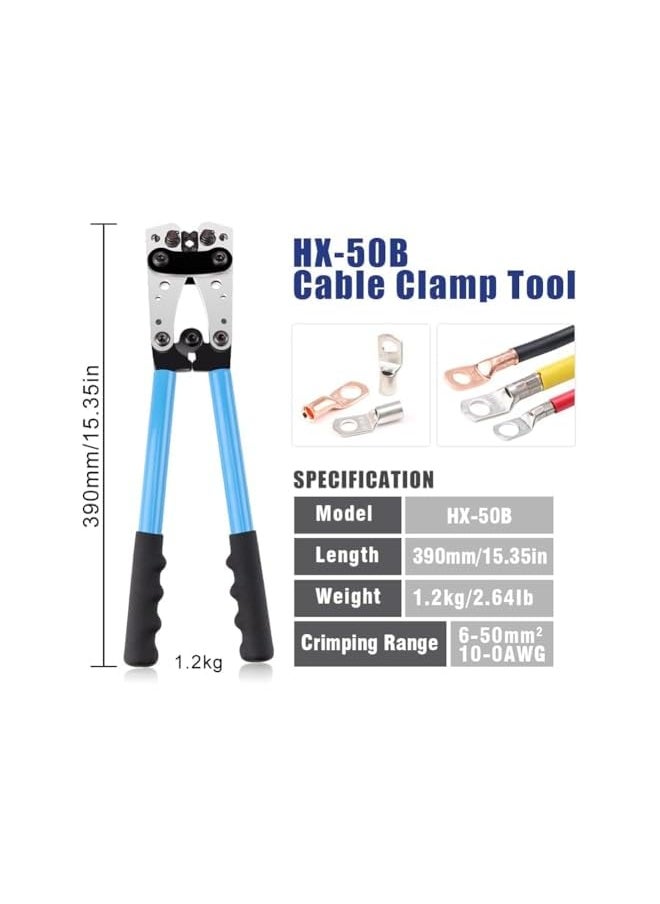 PROMASS promass Battery Cable Lug Crimping Tool, Wire Crimper Tool, Heavy Duty Crimper for Wire Lugs, AWG 10-1/0 for Heavy Duty Wire Lugs, Battery Terminal, Copper Lugs Terminals  - Image 4