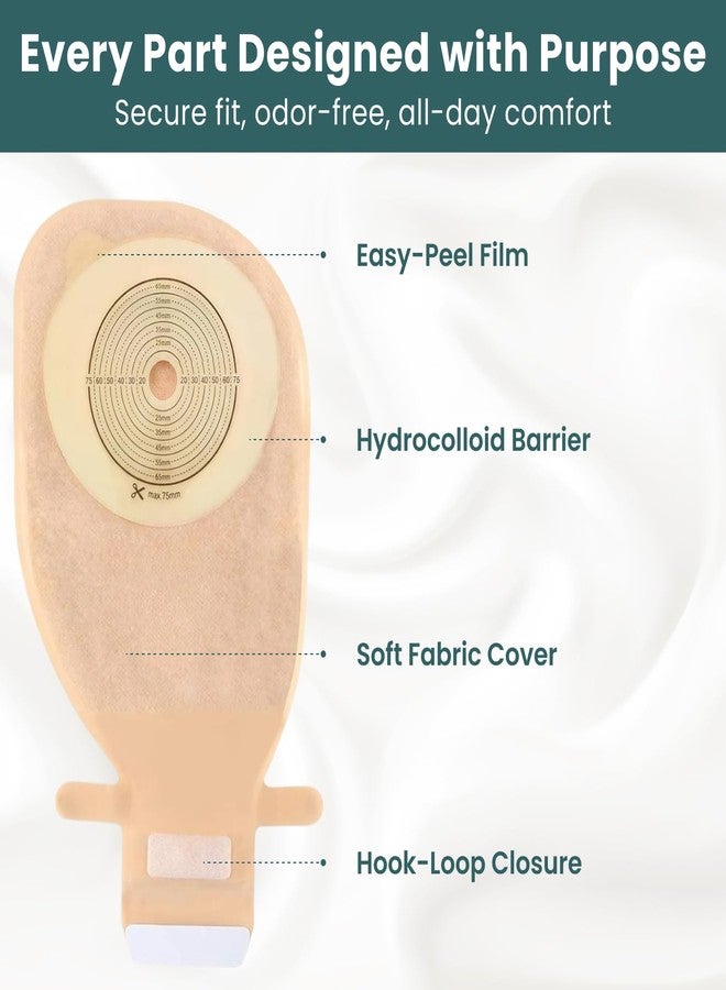Med كيس فغر القولون قطعة واحدة قابل للتصريف من MED 17500 - كيس فغر القولون مع إغلاق بمشبك، فتحة قابلة للتعديل من 20 إلى 75 مم، حاجز جلدي من مادة الهيدروكولويد، مانع للتسرب للتحكم في الرائحة C1701 (عبوة من 5) - Image 3