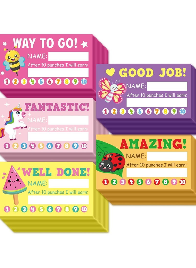 Behavior Punch Cards for Kids Classroom, Pack of 250 Reward Punch Cards - Incentive and Loyalty Cards for Business, Classroom, and Students - Student Awards, Teachers - 2 x 3 inches, 5 Styles - Image 1
