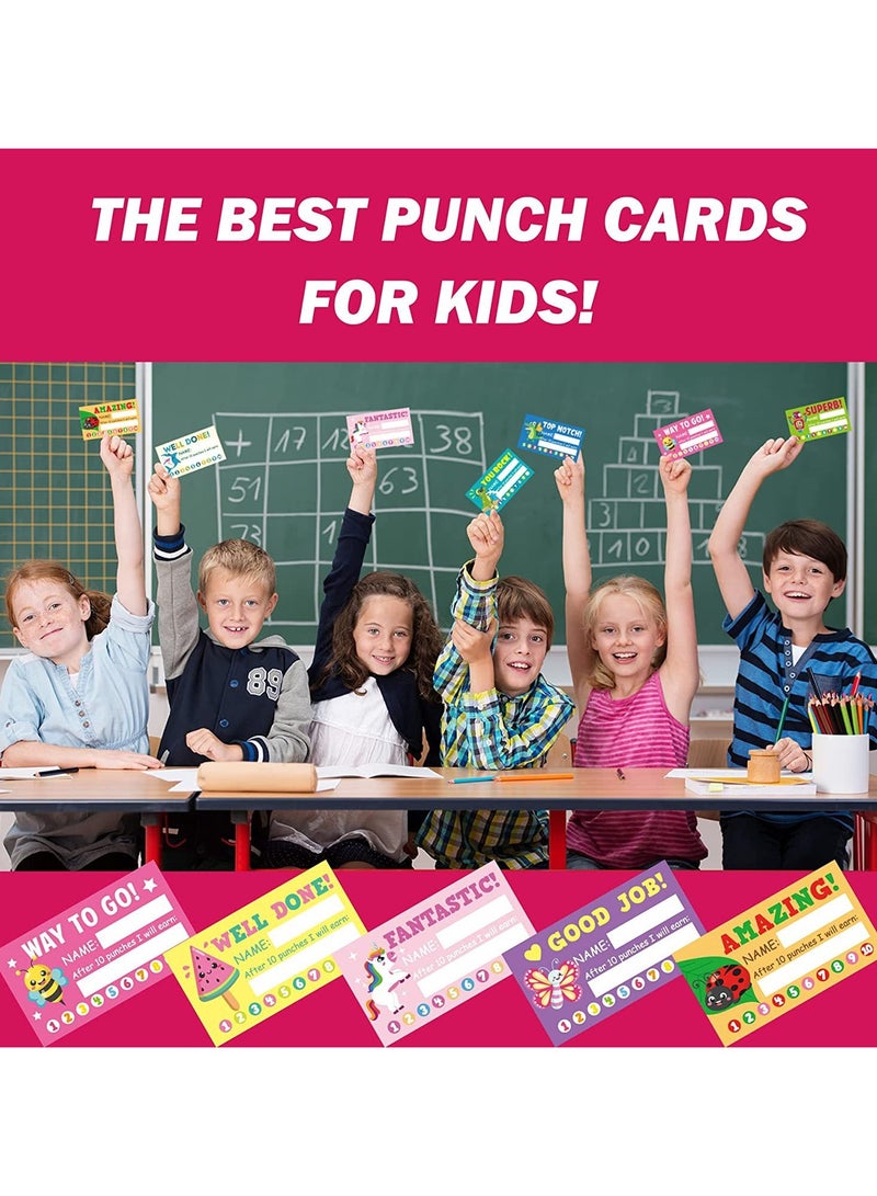 Behavior Punch Cards for Kids Classroom, Pack of 250 Reward Punch Cards - Incentive and Loyalty Cards for Business, Classroom, and Students - Student Awards, Teachers - 2 x 3 inches, 5 Styles - Image 5
