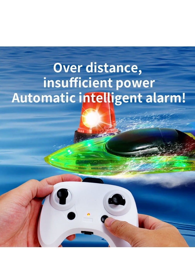 JJRIC Water High-Speed Speedboat Switch Reset Lights Remote Control Boat Children's Toy Remote Control Electric Boat - Image 2