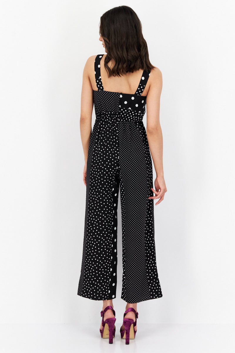 Miss Selfridge Women Petite Polka Dots Sleeveless Jumpsuit, Black - Image 4