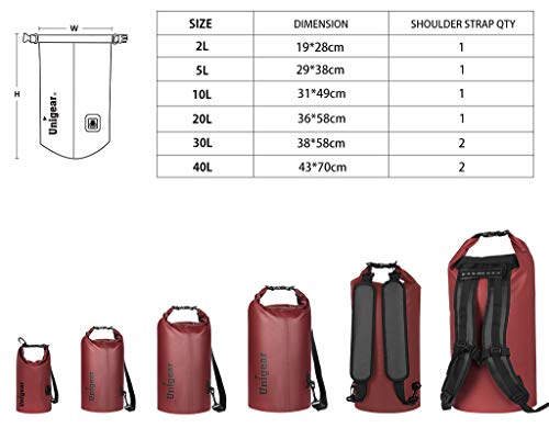 Unigear Dry Bag Waterproof Floating and Lightweight Bags for Kayaking Boating Fishing Swimming and Camping with Waterproof Phone Case Red 2L - Image 3