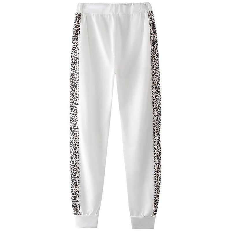amropi Women's 2 Piece Tracksuit Sweatsuits Sets Hoodie Sweatshirt and Jogging Sweatpants Suit White, L - Image 5