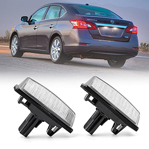 NSLUMO LED License Plate Light Replacement for 20132018 Nissan Altima Pathfinder 20142019 Nissan Sentra Versa Note OEM Fit 6000K Xenon White 18SMD Canbus Error Free Led Tag Lights Assembly - Image 1
