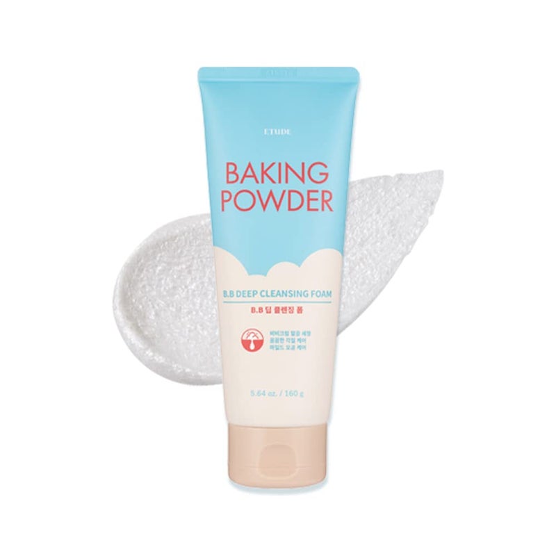 ETUDE Baking Powder B.B Deep Cleansing Foam, 5.4 fl.oz.(160ml) (21AD) | Perfect Cleansing and Peeling, Removes Pore Waste and Dead Skin Cells, Korean Skin Care, Kbeauty, Perfect for Gift - Image 1