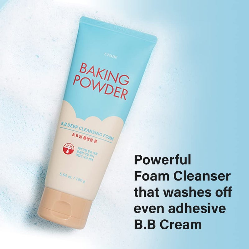 ETUDE Baking Powder B.B Deep Cleansing Foam, 5.4 fl.oz.(160ml) (21AD) | Perfect Cleansing and Peeling, Removes Pore Waste and Dead Skin Cells, Korean Skin Care, Kbeauty, Perfect for Gift - Image 2