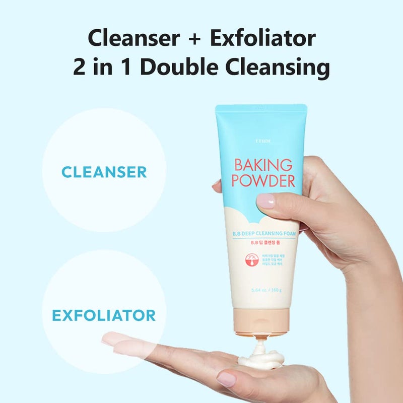 ETUDE Baking Powder B.B Deep Cleansing Foam, 5.4 fl.oz.(160ml) (21AD) | Perfect Cleansing and Peeling, Removes Pore Waste and Dead Skin Cells, Korean Skin Care, Kbeauty, Perfect for Gift - Image 5