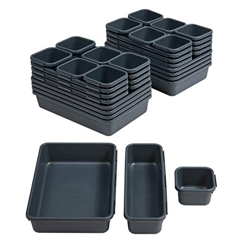 BYCY 32 PCS Desk Drawer Organizers - Interlocking Tool Boxes with 3 Sizes, Office, Bathroom, Kitchen, Makeup - Image 1