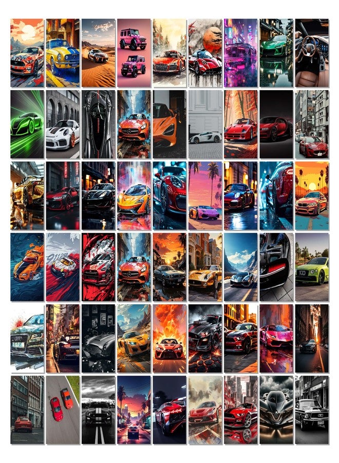 Aesthetic Vintage and Modern Car Wall Collage Kit - Pack of 54 Posters, Vintage & Modern Car Room Decor, Trendy Automotive Art Prints for Bedroom, Dorm, and Living Spaces - Image 1