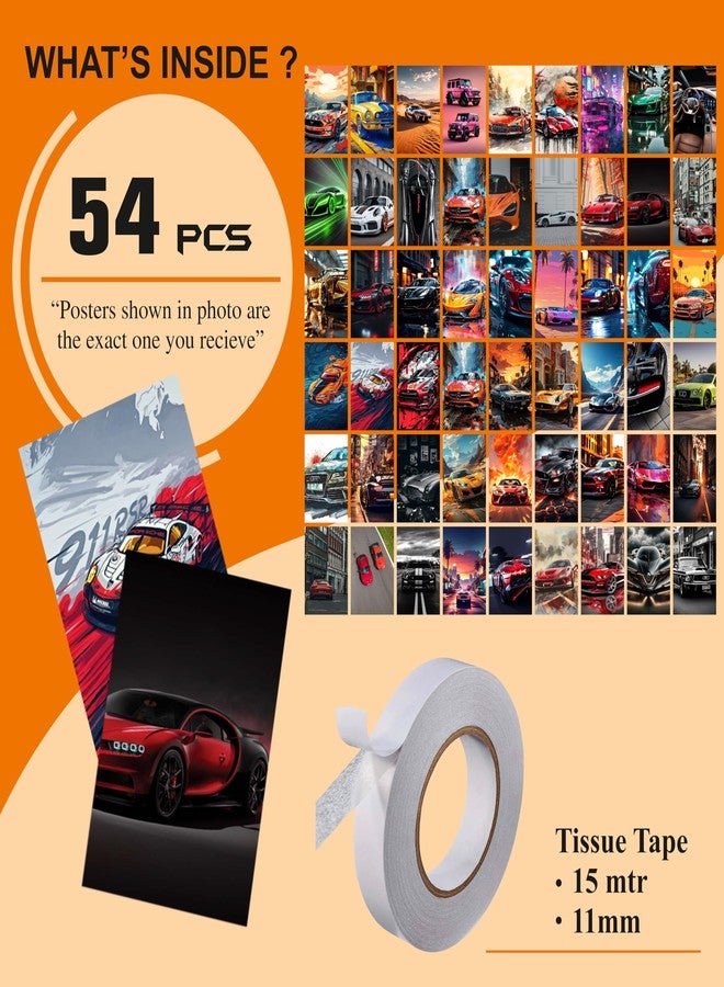 Aesthetic Vintage and Modern Car Wall Collage Kit - Pack of 54 Posters, Vintage & Modern Car Room Decor, Trendy Automotive Art Prints for Bedroom, Dorm, and Living Spaces - Image 5
