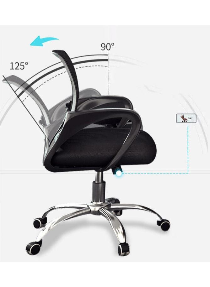 CityRiya-Long Office Chair Ergonomic Computer Desk Chairs Executive Breathable Gaming Chair Mesh Chair with Adjustable High Back Game Chair Flip-up Armrests Lumbar Support Swivel PC Chair for Home Office  - Image 4