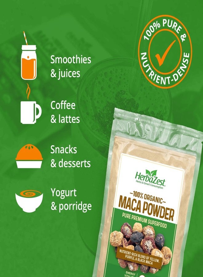 HerbaZest Maca Powder Organic – 1 LB – USDA Certified, Vegan & Gluten Free Superfood – Perfect for Smoothies, Juices, Baking, Yogurt & Cereal - Image 3