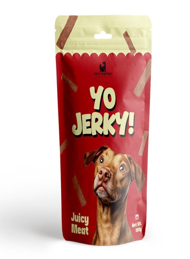 PETS EMPIRE Yo Jerky Juicy Meat Dog Treats, 100g | High Protein Soft Chew Snacks for Dogs | Made with Real Chicken & Sweet Potato | Grain-Free, HealthyR Eward for Puppies & Adult Dogs - Image 1