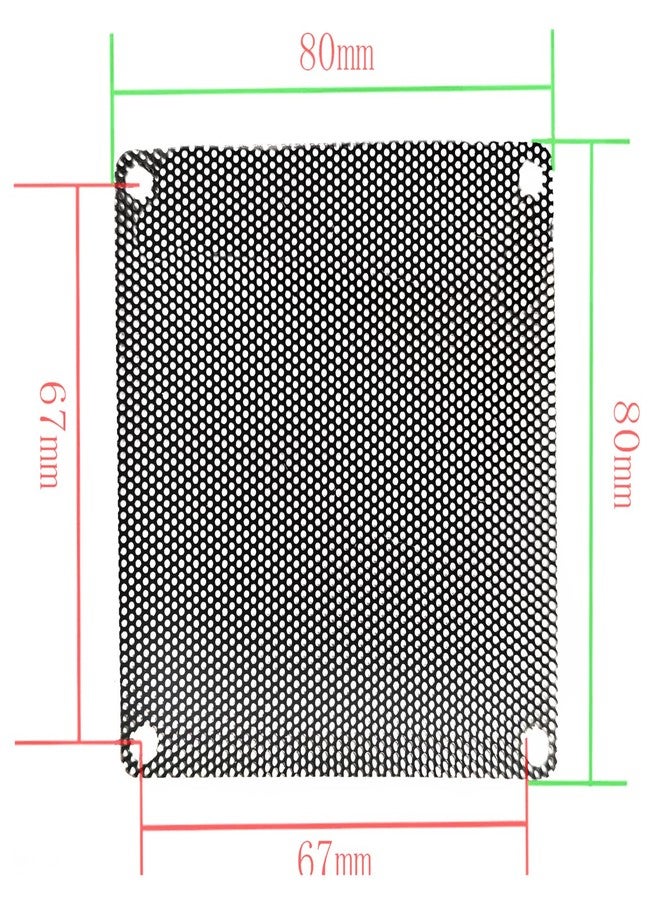VIP GADGETS 80mm 8cm PVC PC Cooler Fan Dust Filter Case Cover Computer Mesh Black (80mm, 5 Pc Pack) - Image 2