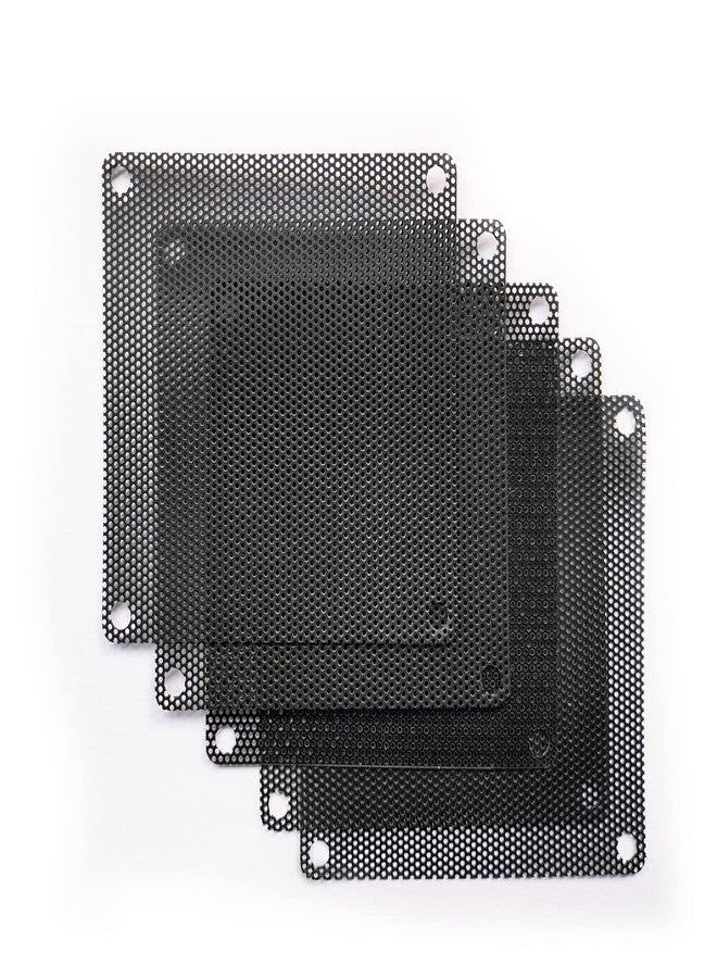 VIP GADGETS 80mm 8cm PVC PC Cooler Fan Dust Filter Case Cover Computer Mesh Black (80mm, 5 Pc Pack) - Image 1