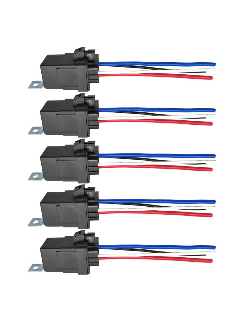 كابتن تيك Automotive Waterproof Relay, 4-PIN 40/30 AMP 12 V DC Waterproof Relay with Harness - Heavy Duty 12 AWG Tinned Copper Wires 2 Pack SPST Automotive Relay - Image 2