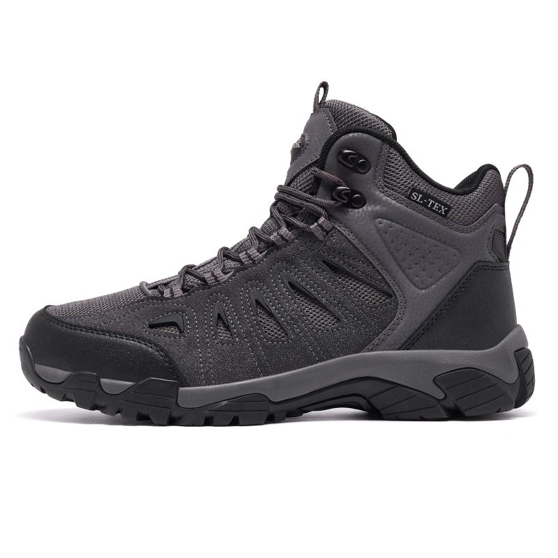 SHULOOK Men's Waterproof Hiking Boots Non-Slip Lightweight Mid Top Ankle Boot Breathable Hiker Trekking Shoes - Image 2