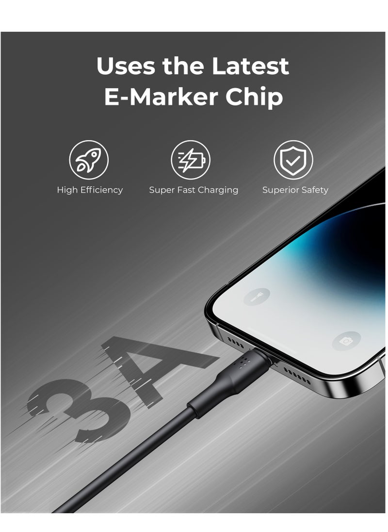 VOLTME - iPhone Charger Cable (3m), Voltme USB-C to Lightning Cable for Fast Charging, 30W PD Power Delivery, High-Speed ​​Data Transfer, Durable and Tangle-Free, Compatible with iPhone 14/14 Pro/14 Plus/14 Pro Max, iPhone 13/13 Pro/13 Pro Max/13 Mini, iPhone 12/12 Pro/11/XS/XR/8/8 Plus, iPad Pro, iPad Air, AirPods - Black - Image 1