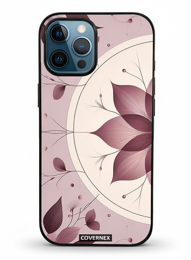 Covernex Apple iPhone 12 Pro Max Protective Case Cover Printed Featuring Abstract Lotus Leaf - Image 2