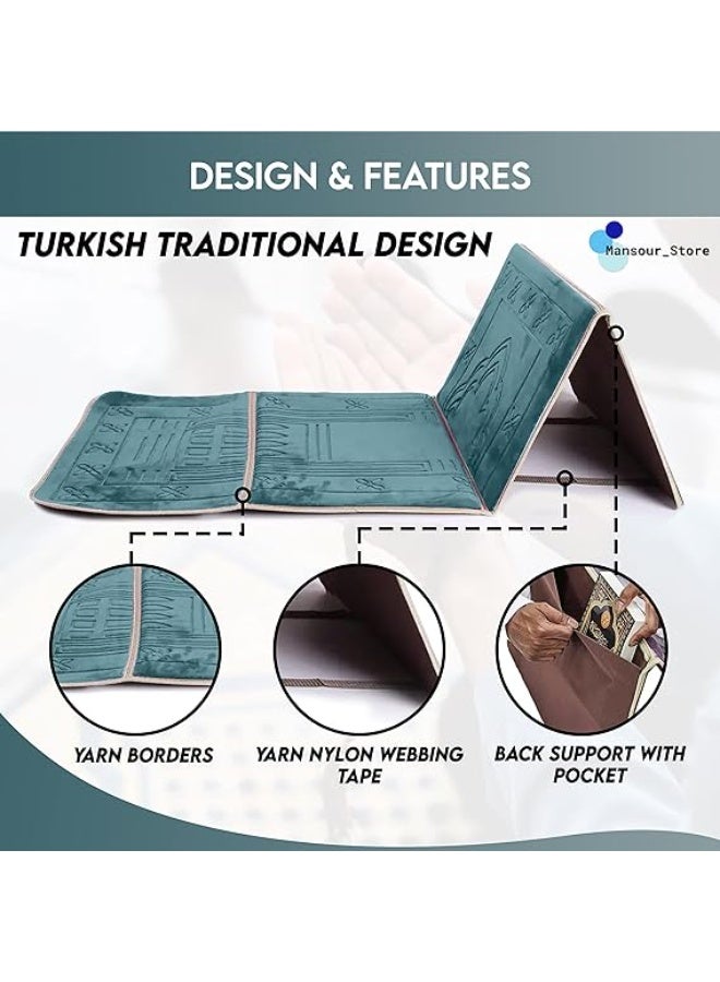Panvil Foldable Prayer Mat with Backrest – Thick Padded Design for Extra Comfort, Portable & Lightweight, Ideal for Daily Use, Travel & Gifting - Image 5