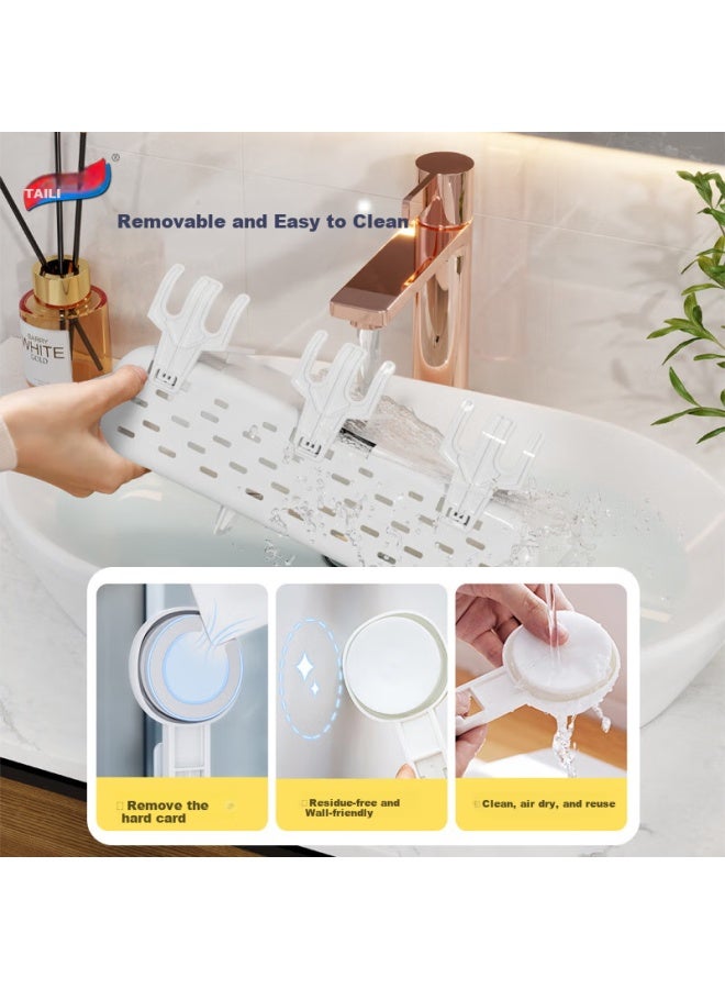 Taili Toothbrush Holder, High-end Feel, No Drilling Required, Suction Cup Toothbrush Rack, Wall-mounted Toothbrush Cup And Mouthwash Cup Storage Rack, Four-person Model - Image 3
