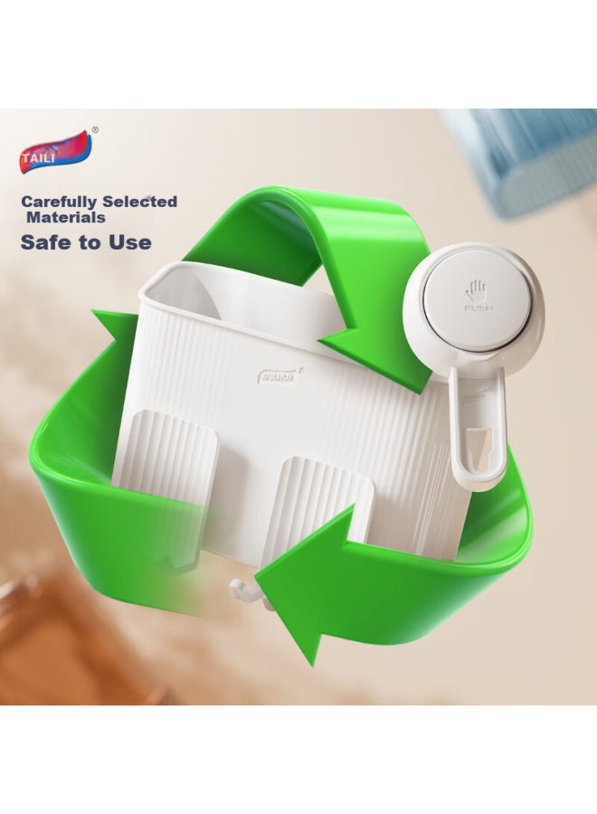 Taili Toothbrush Holder, High-end Feel, No Drilling Required, Suction Cup Toothbrush Rack, Wall-mounted Toothbrush Cup And Mouthwash Cup Storage Rack, Four-person Model - Image 5