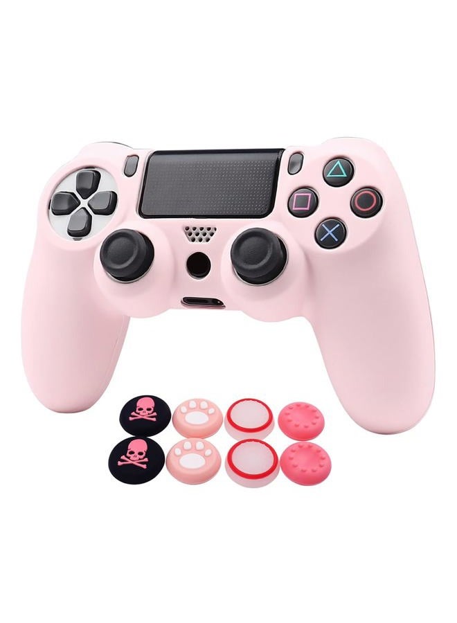 RALAN Pink Controller Skins for PS4, Silicone Controller Cover Skin Protector Compatible with PS4 Slim/PS4 Pro Controller (Pink Pro Thumb Grip x 6,Skull Cap Grip x 2)(Camouflage Pink+White Pink - Image 1