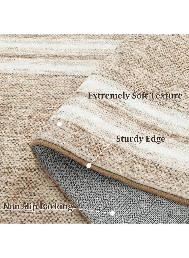 OJIA Modern Bordered Kitchen Rugs Non Slip Washable, Printed 2'x3' Entryway Rug Thin Soft Small Area Rug Indoor Door Mat Non-Shedding Throw Carpet Bathroom Runner for Bedside Bedroom - Image 2