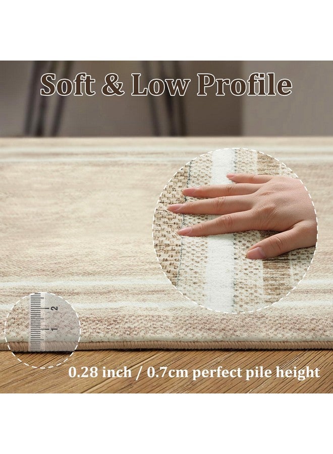 OJIA Modern Bordered Kitchen Rugs Non Slip Washable, Printed 2'x3' Entryway Rug Thin Soft Small Area Rug Indoor Door Mat Non-Shedding Throw Carpet Bathroom Runner for Bedside Bedroom - Image 3