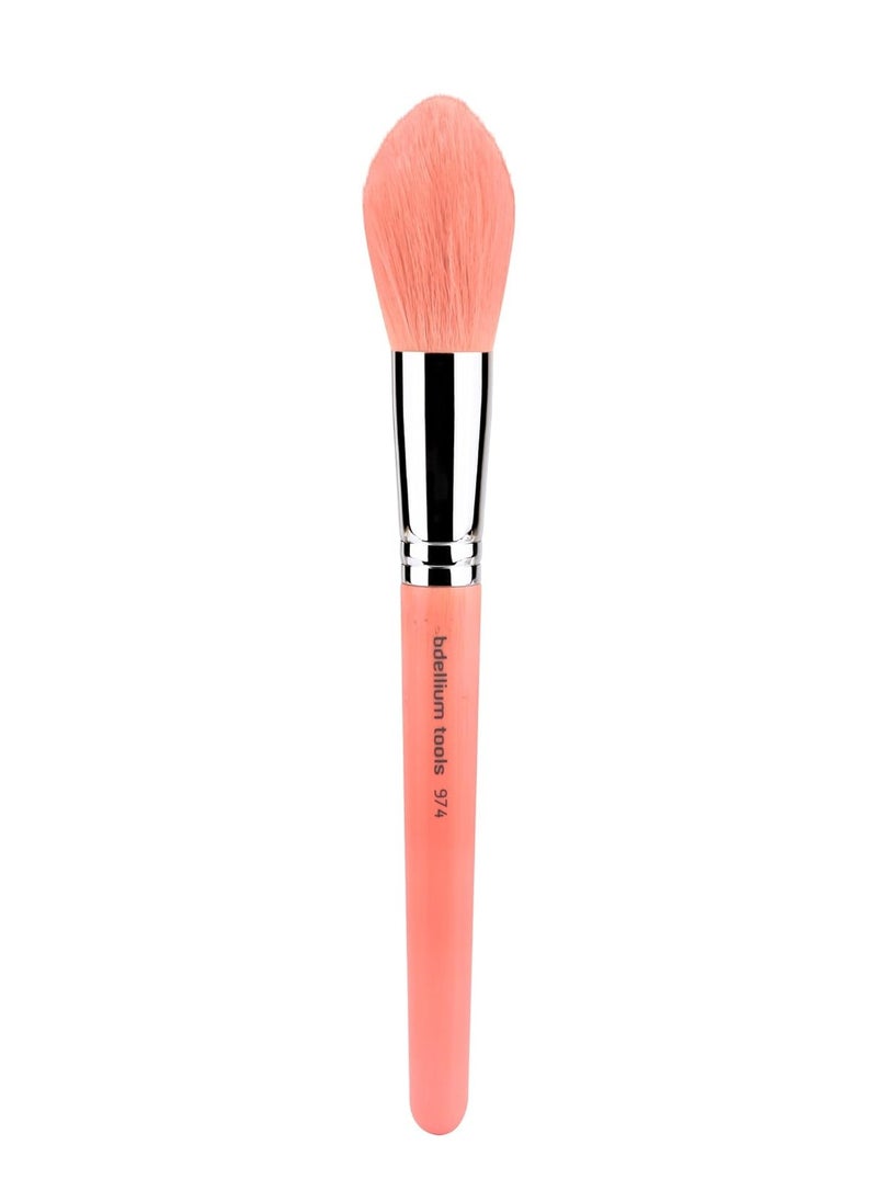 Bdellium Tools Bdellium Tools Professional Makeup Brush - Pink Bambu Series 974 Tapered Powder - With Soft Synthetic Fibers, For Sculpt & Shape (Pink, 1pc)  - Image 1