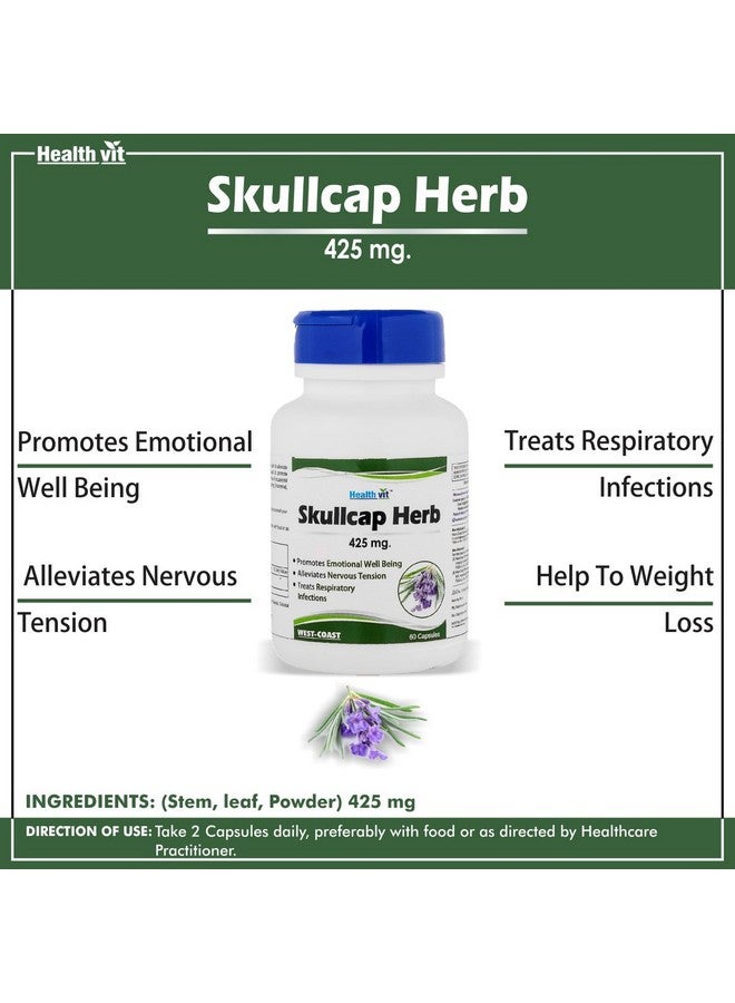 HealthVit صمغ هيربز سكل كاب 425 ملغ لدعم الجهاز العصبي | يعزز الرفاهية | يعالج التهابات الجهاز التنفسي | مكمل عشبي | 60 كبسولة - Image 4